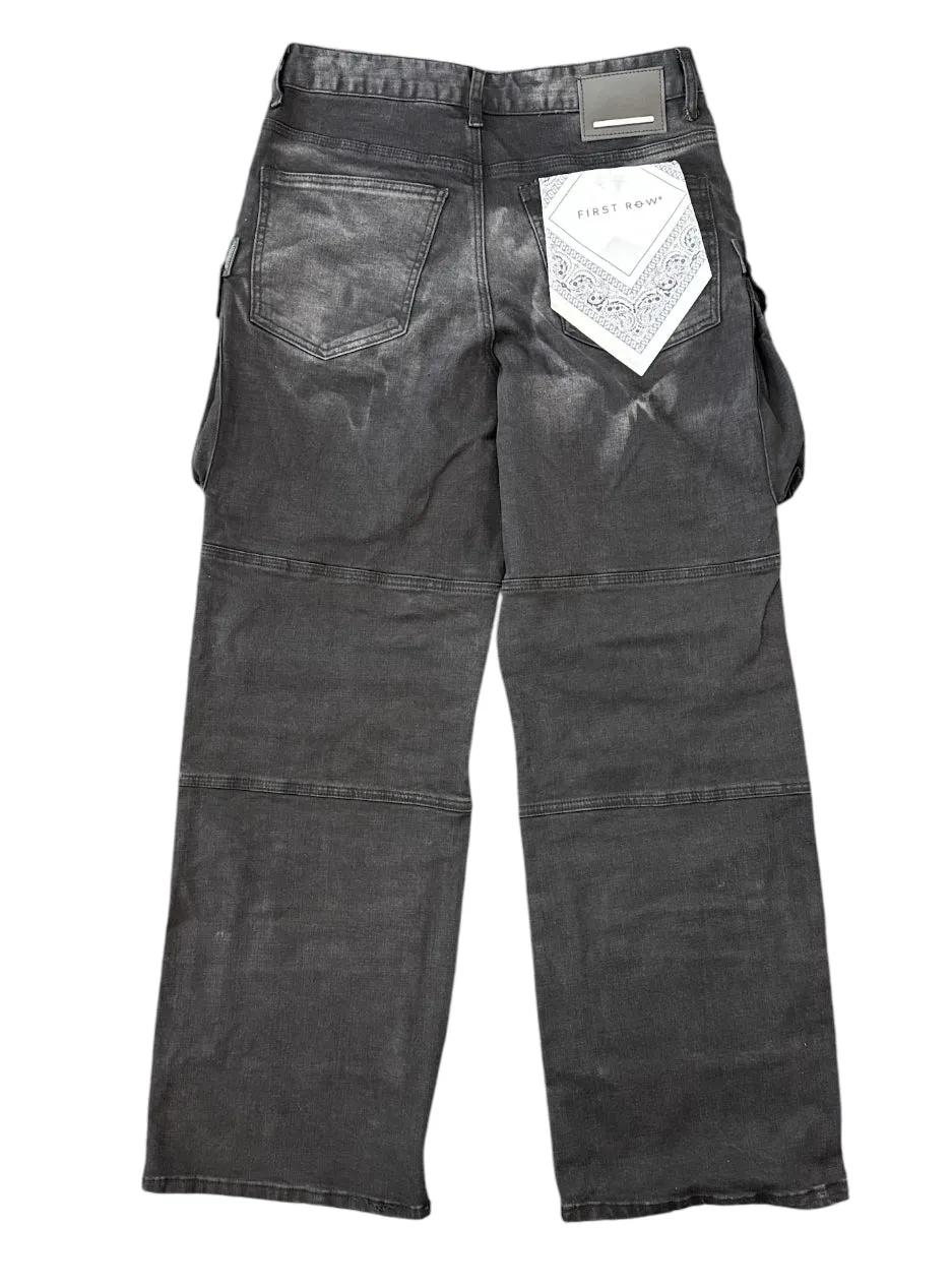 First Row Utility Cargo Relaxed Fit Denim (Black) FRP3024