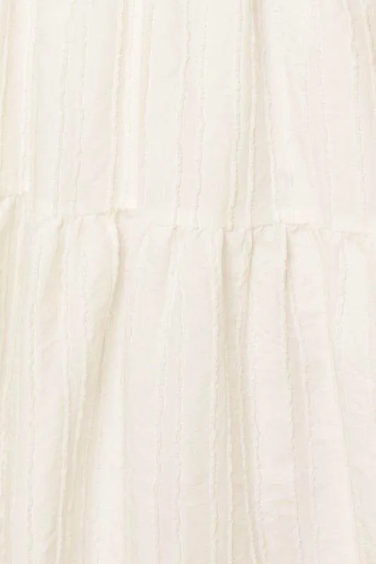 Gilli Textured Striped Smocked Back Midi Dress