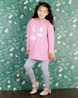 Girls Moon Christmas Magic Hooded Sweater Dress