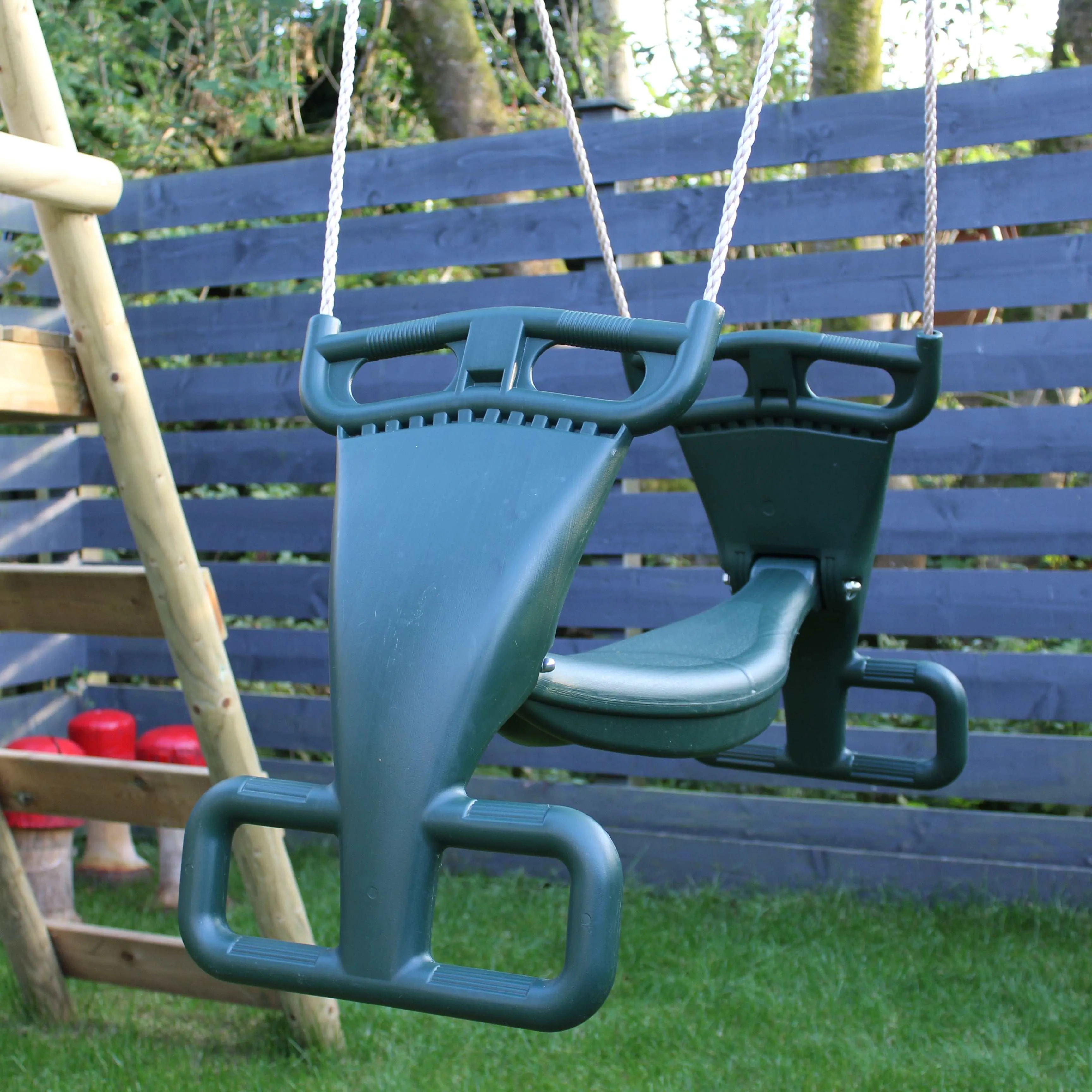 Go Wild Wooden Swing Set With Glider & 6ft Slide