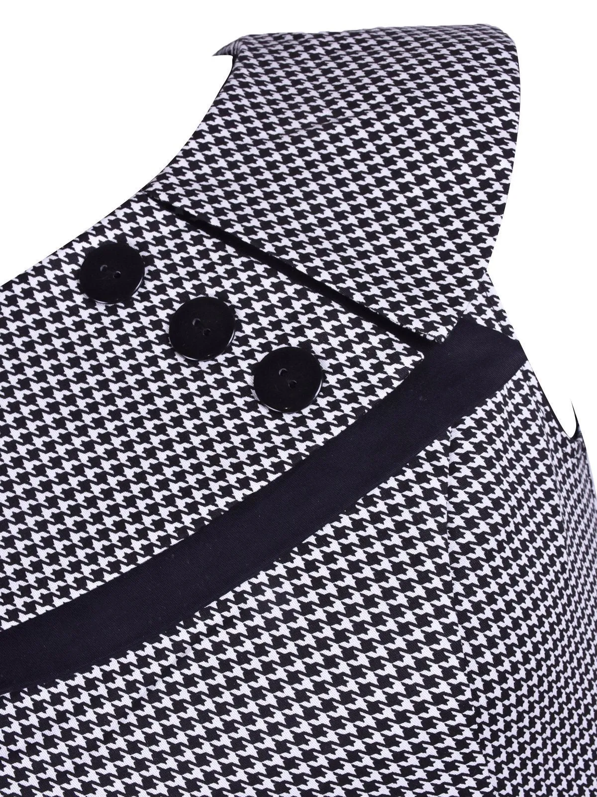 Grey 1950s Plaid Patchwork Swing Dress