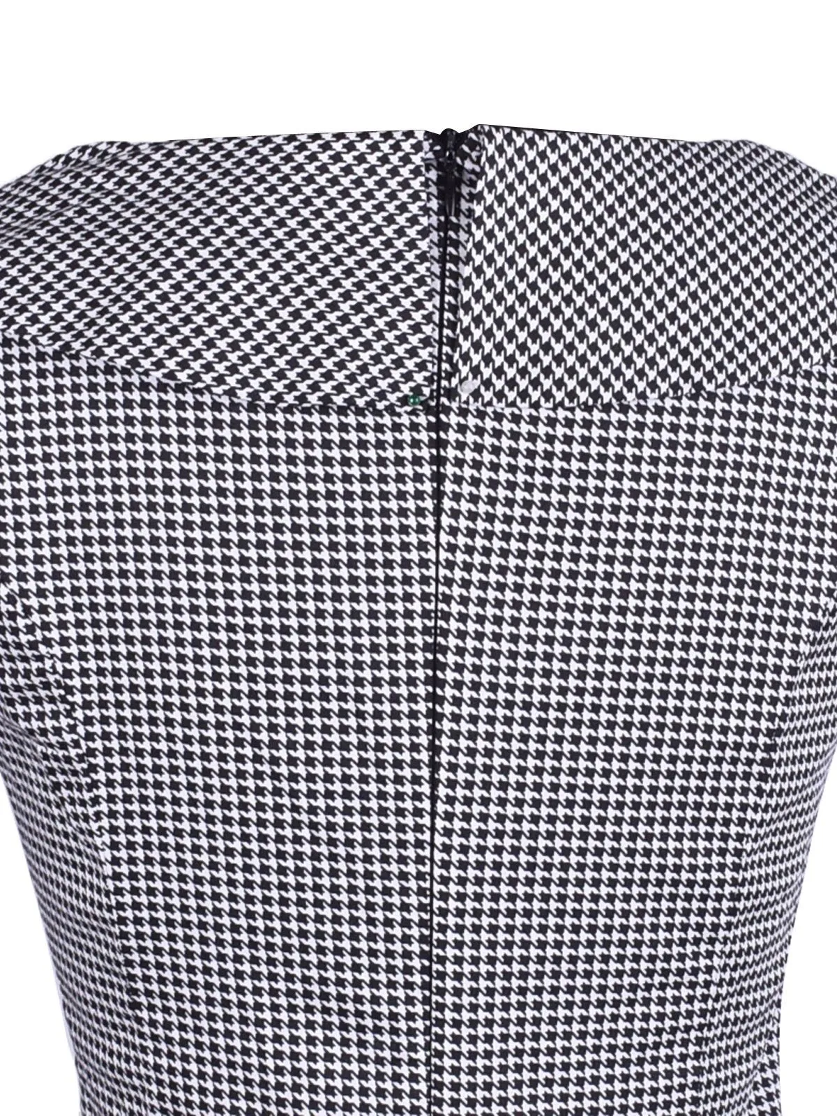 Grey 1950s Plaid Patchwork Swing Dress