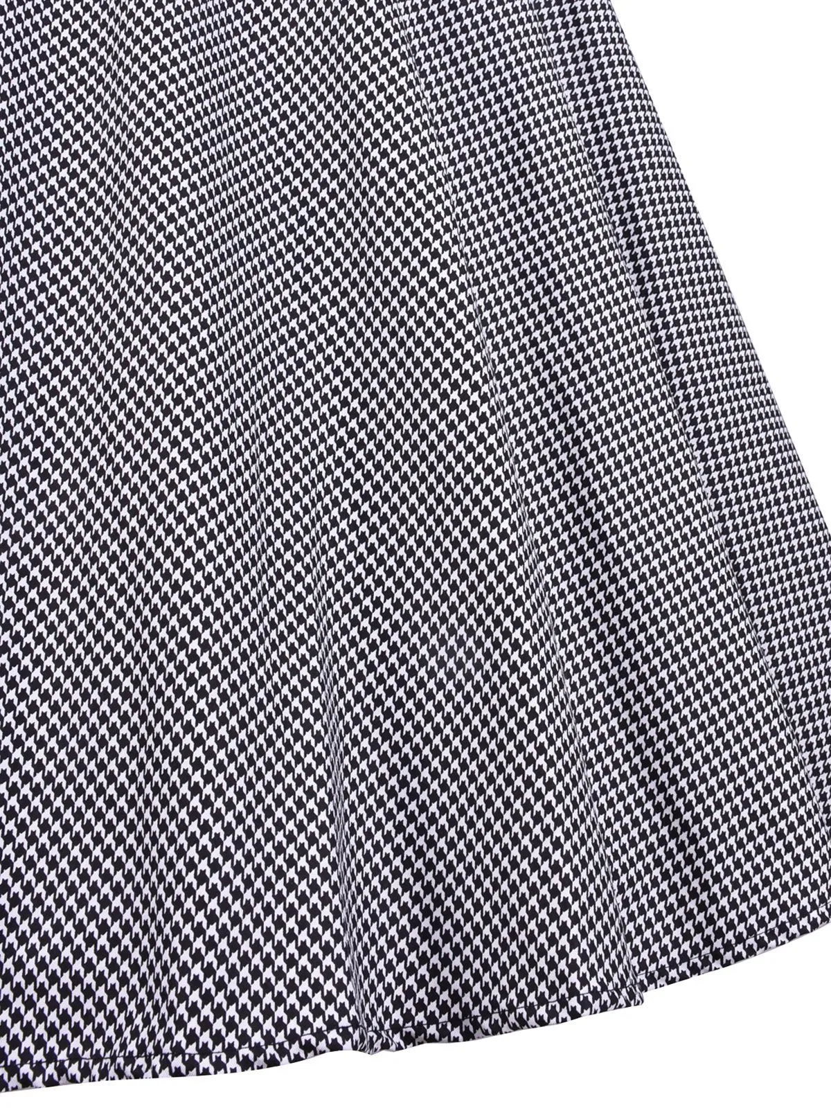 Grey 1950s Plaid Patchwork Swing Dress