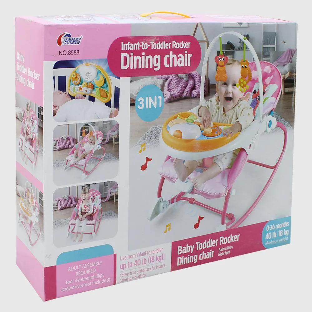 Infant To Toddler Rocker Dining Chair 3in1 (Pink)