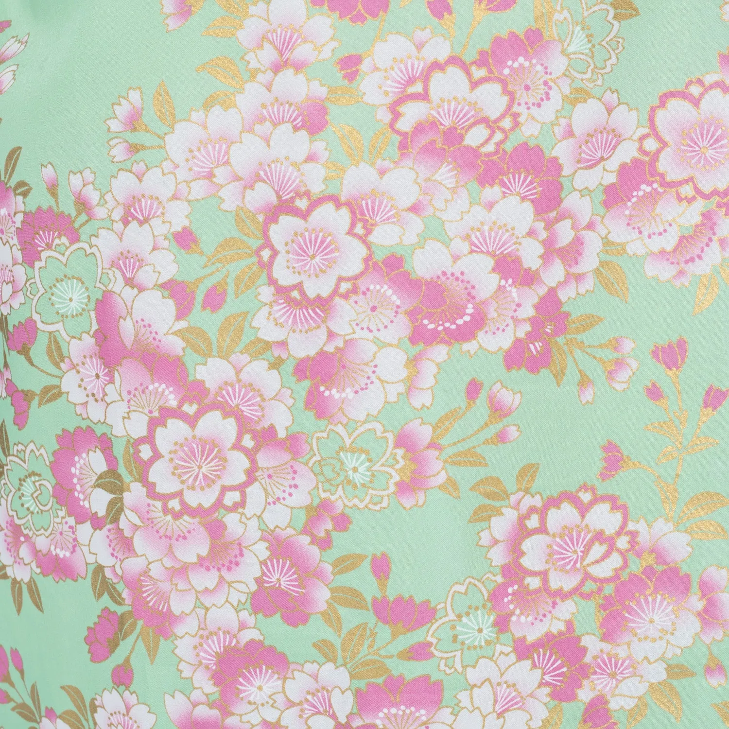 Jade Green Cherry Blossom Short Japanese Kimono