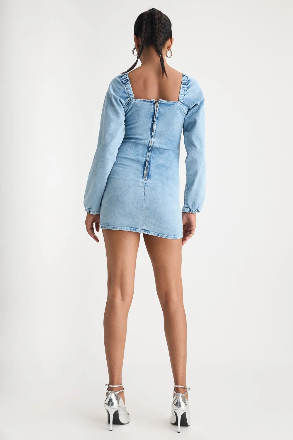 Light Blue Full Sleeve Denim Dress