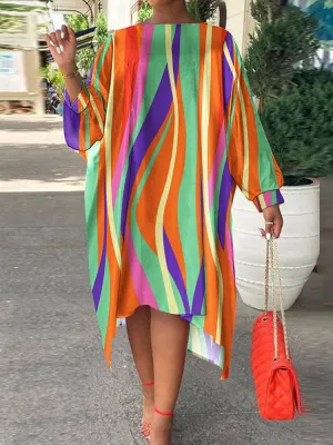 Long Sleeve Striped Bodycon Midi Dresses