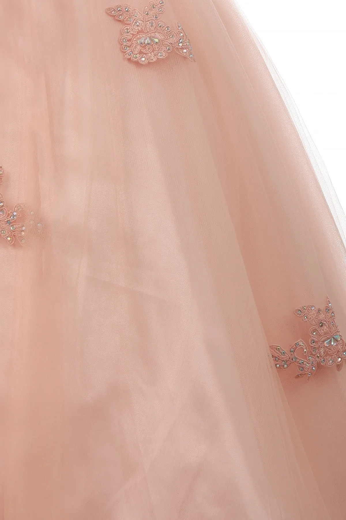 Long Sleeve Tulle Satin Girl Mini Quince by Cinderella Couture USA AS8002