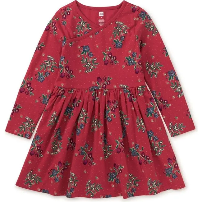 Long Sleeve Wrap Dress in Turkish Tea Floral