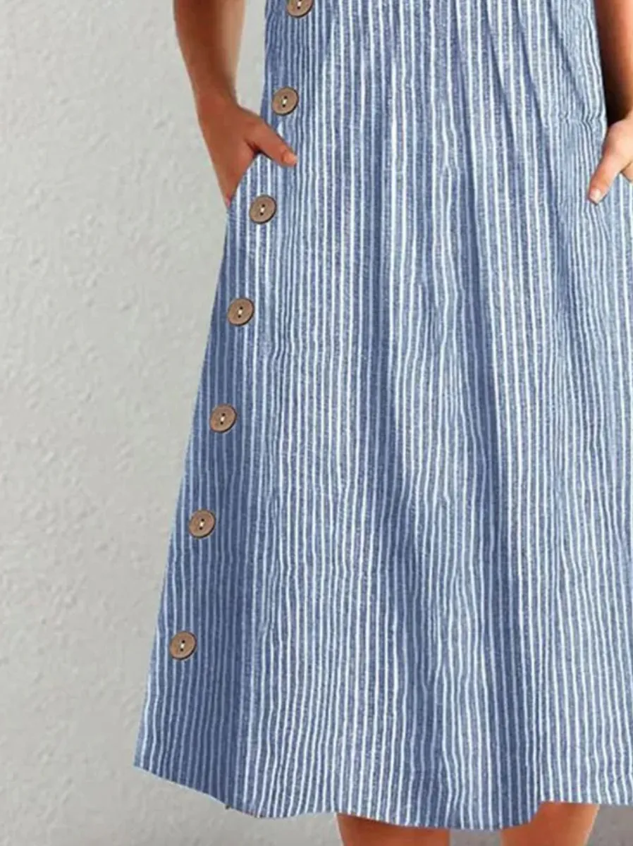 Mariel - Striped Button Dress