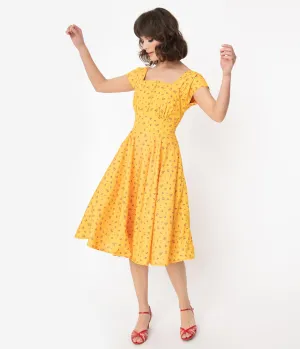 Marigold & Pink Dainty Floral Aaliyah Swing Dress