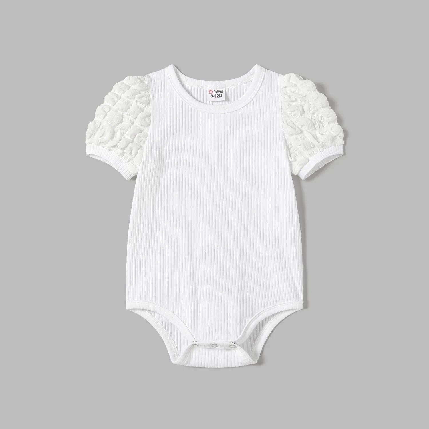 Mommy and Me Textured Puff Sleeve Rib-knit Dresses