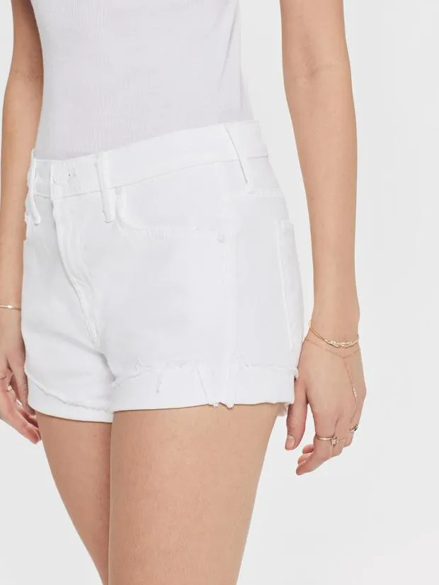 MOTHER DENIM - The Rascal Slit Flip Short in Glass Slipper