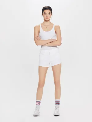 MOTHER DENIM - The Rascal Slit Flip Short in Glass Slipper