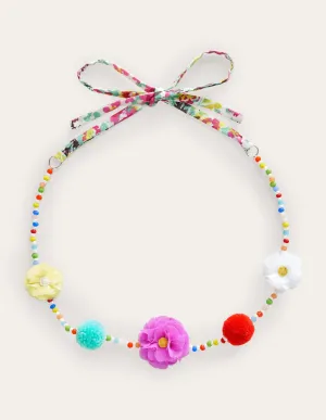 Necklace-Multi Beaded Flowers