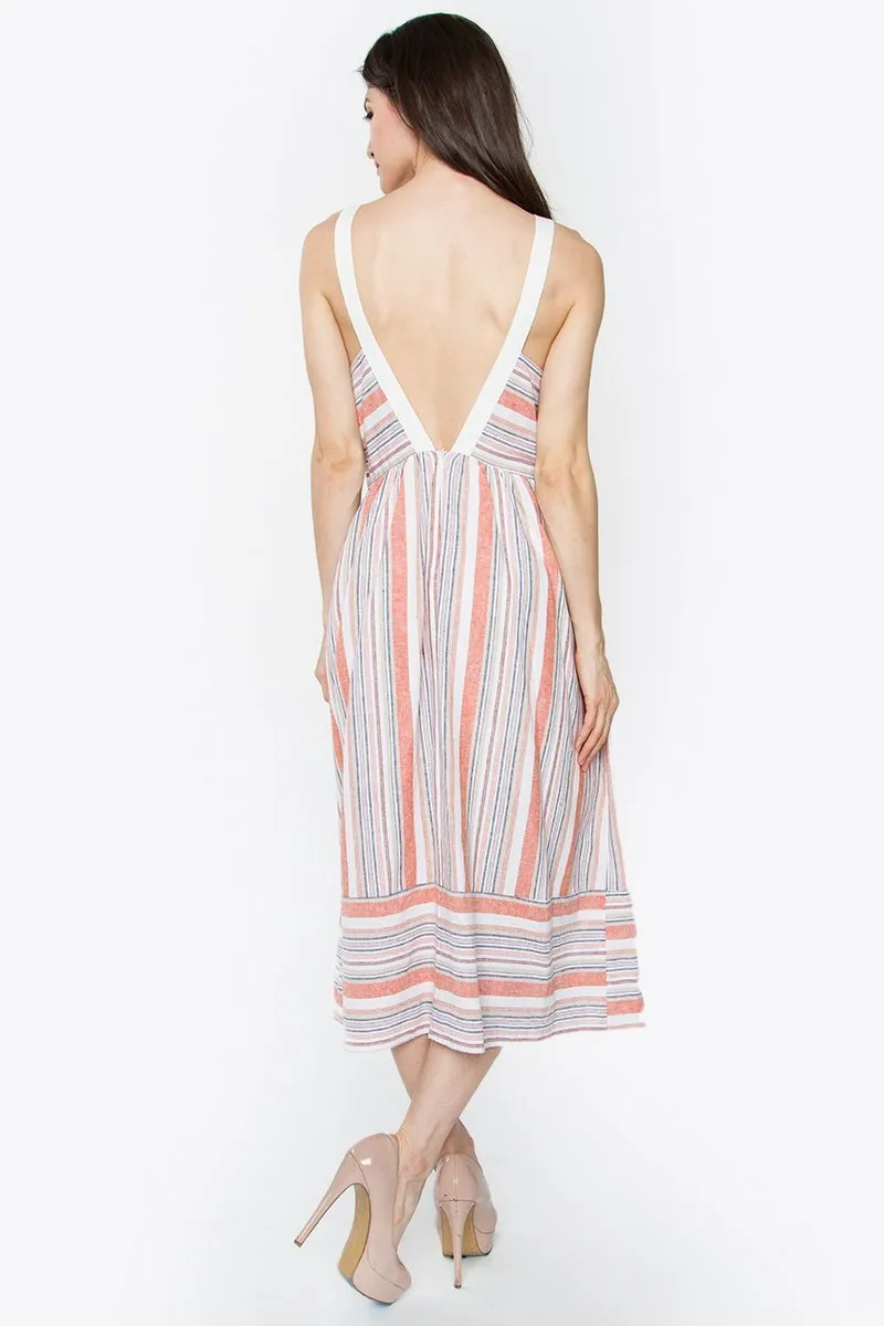 Nola Striped Midi Dress