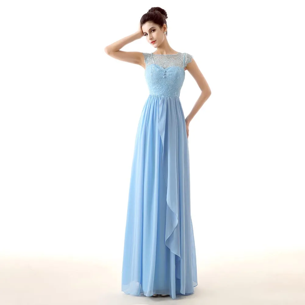 Pastel Blue Vintage Style Formal Prom Evening Dress EN138