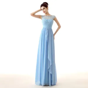 Pastel Blue Vintage Style Formal Prom Evening Dress EN138