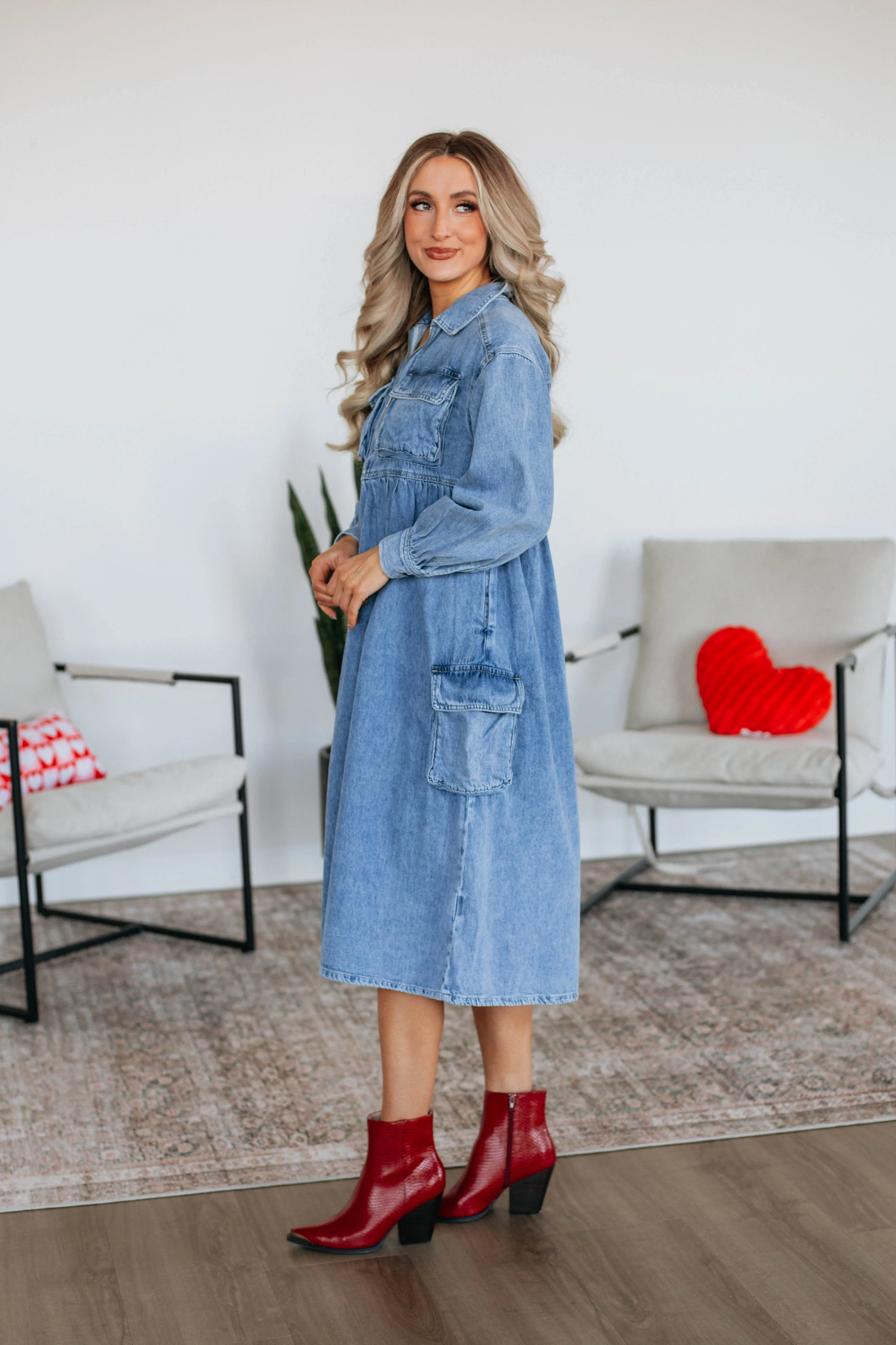 Payden Cargo Denim Dress