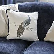Peacock Beaded Cushion