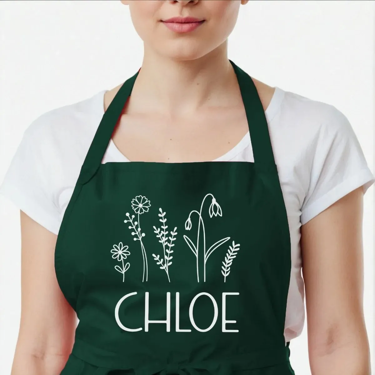 Personalised Floral Apron - Custom Name - Perfect Gift for Gardeners and Cooks