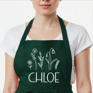Personalised Floral Apron - Custom Name - Perfect Gift for Gardeners and Cooks