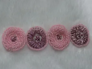 Pink Beads Work Embroidered Border