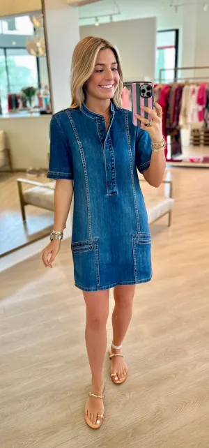 Raa3001 Denim Shift Dress