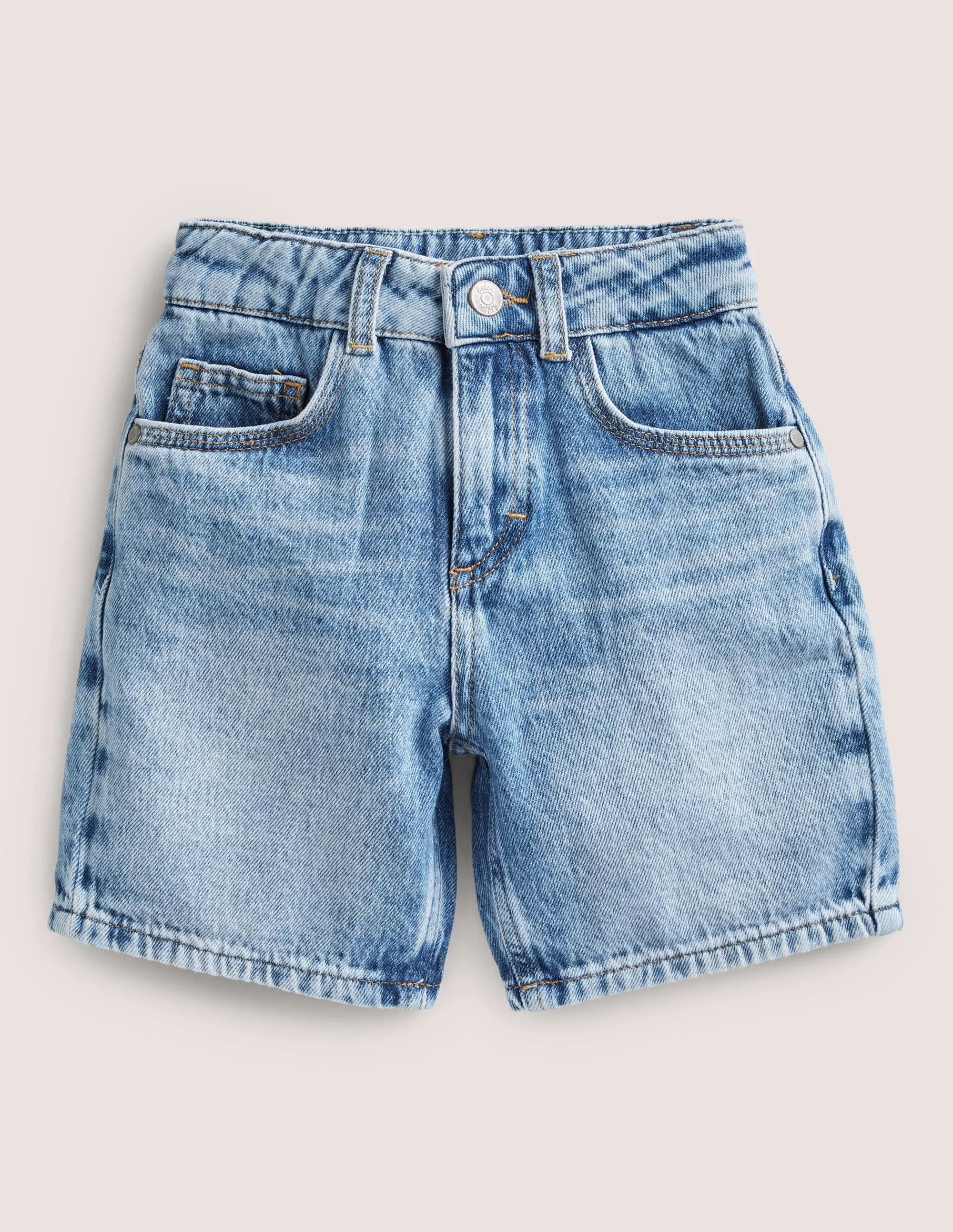 Relaxed Denim Shorts-Mid Vintage