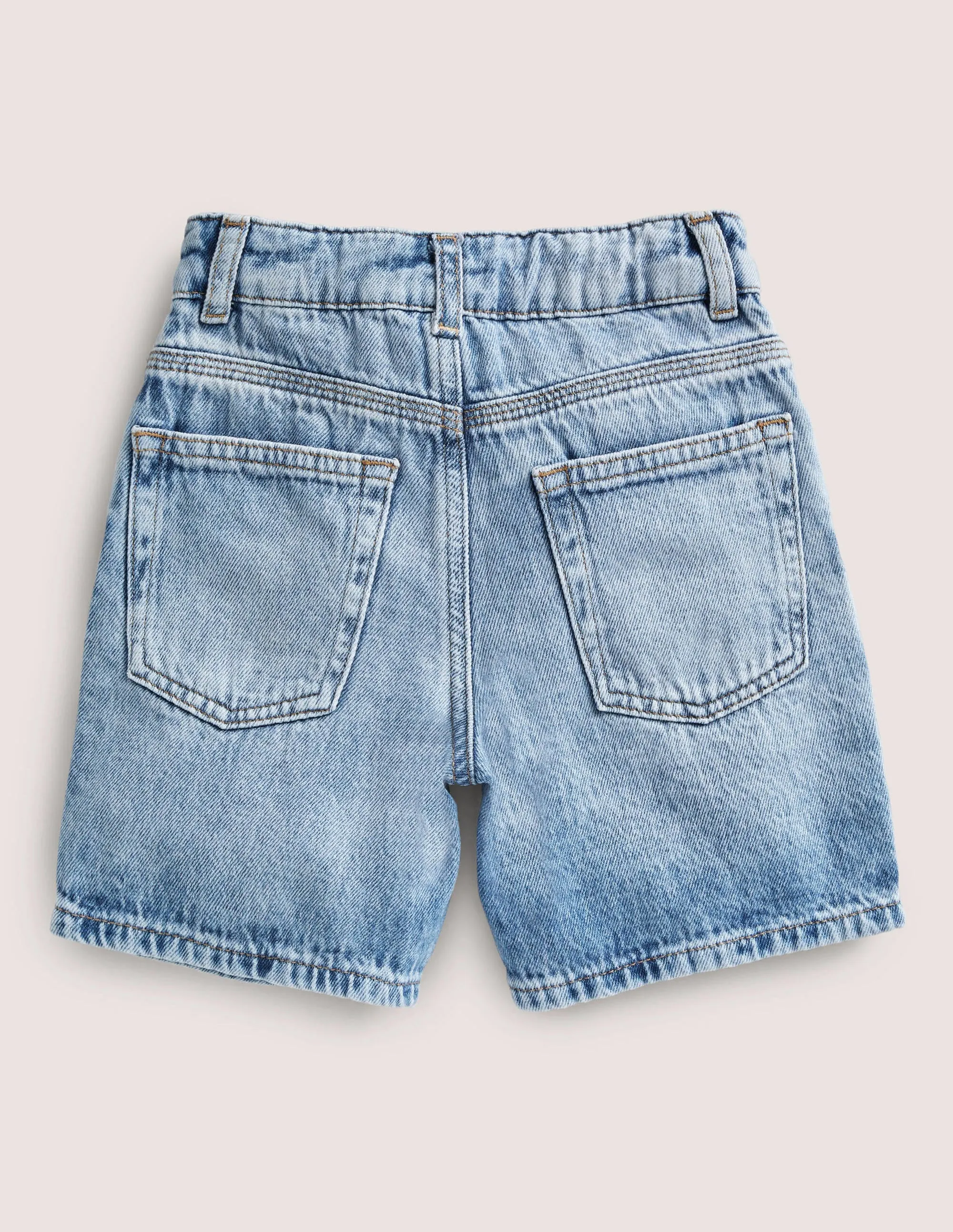 Relaxed Denim Shorts-Mid Vintage