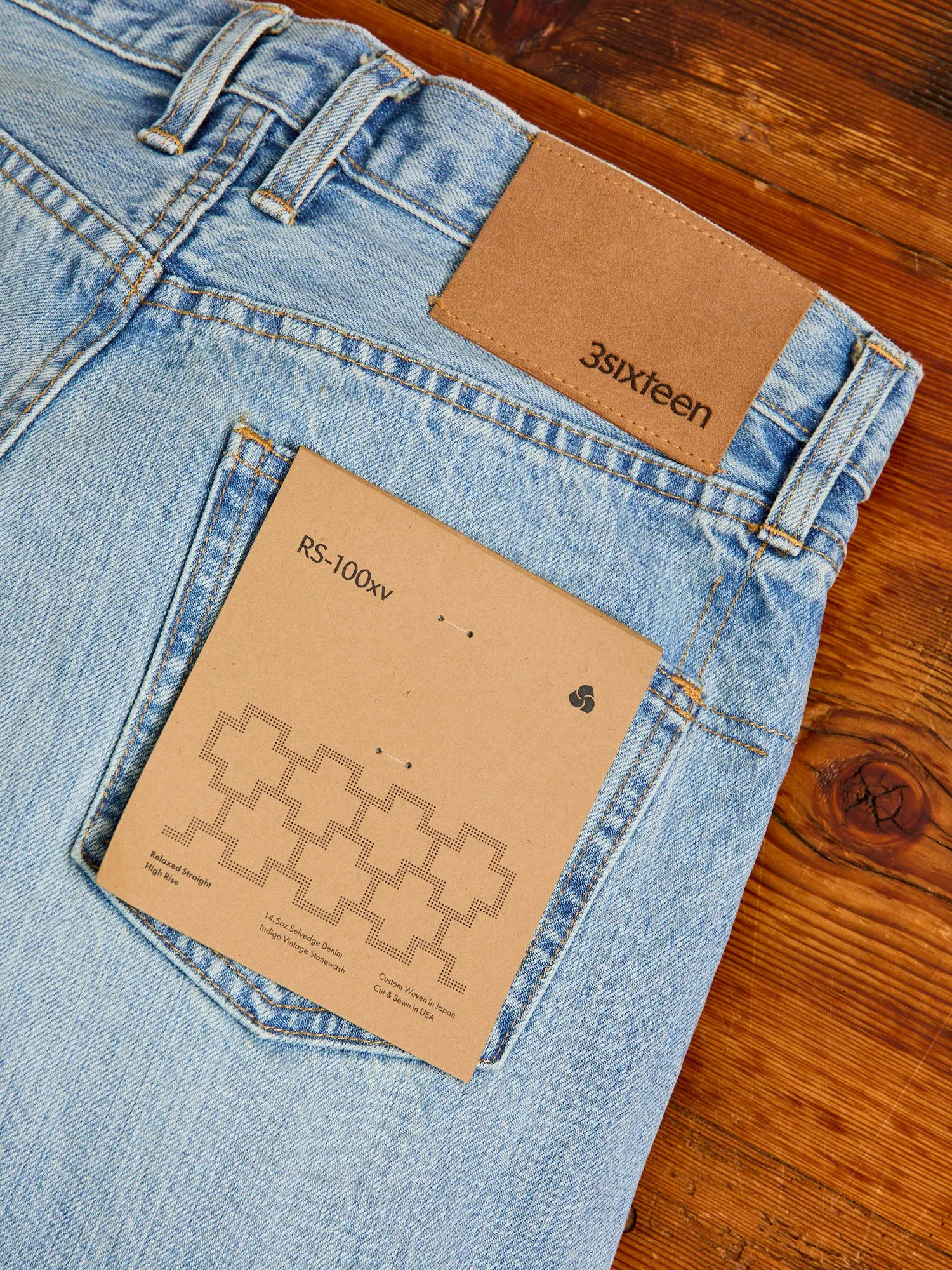 RS-100XV 14oz Vintage Wash Indigo Selvedge Denim - Relaxed Straight Fit