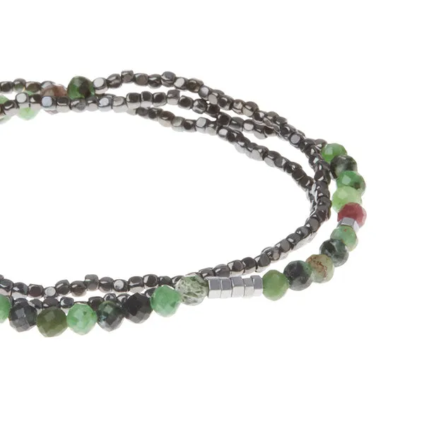 Ruby Zoisite Hematite Delicate Wrap