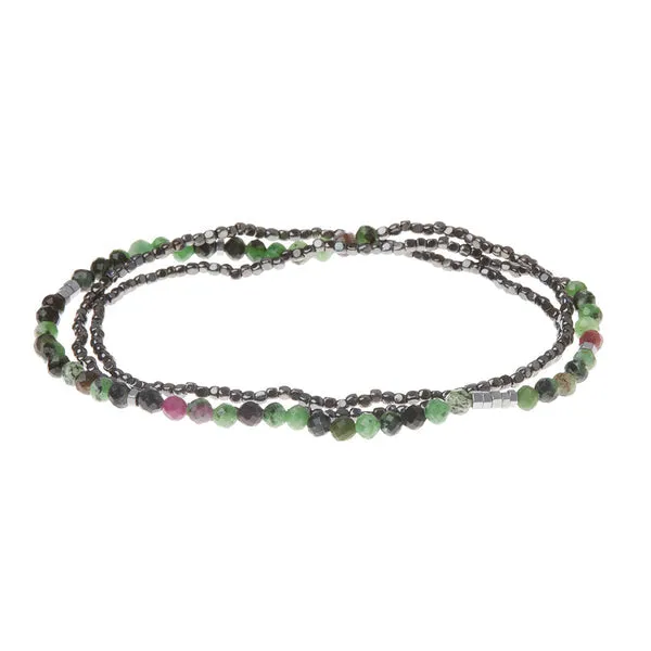 Ruby Zoisite Hematite Delicate Wrap