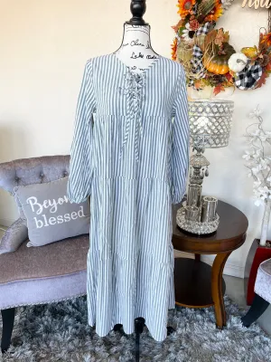 Sage Tied Neck Dress