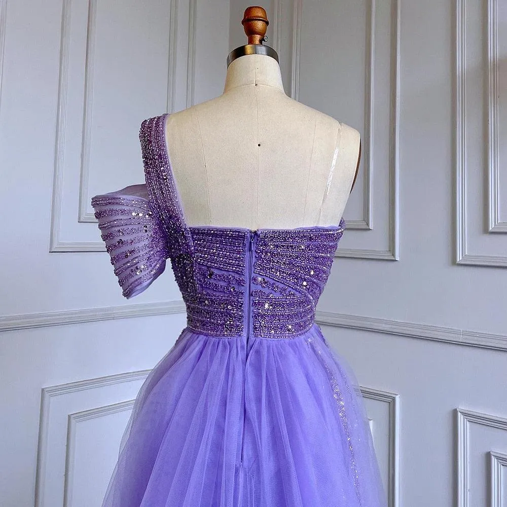 Stephanie High Split Beaded Gown