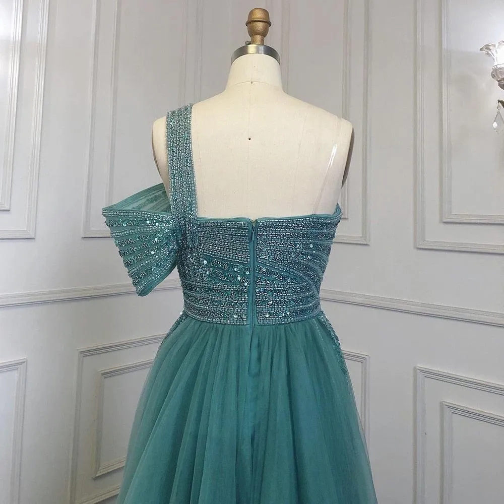 Stephanie High Split Beaded Gown