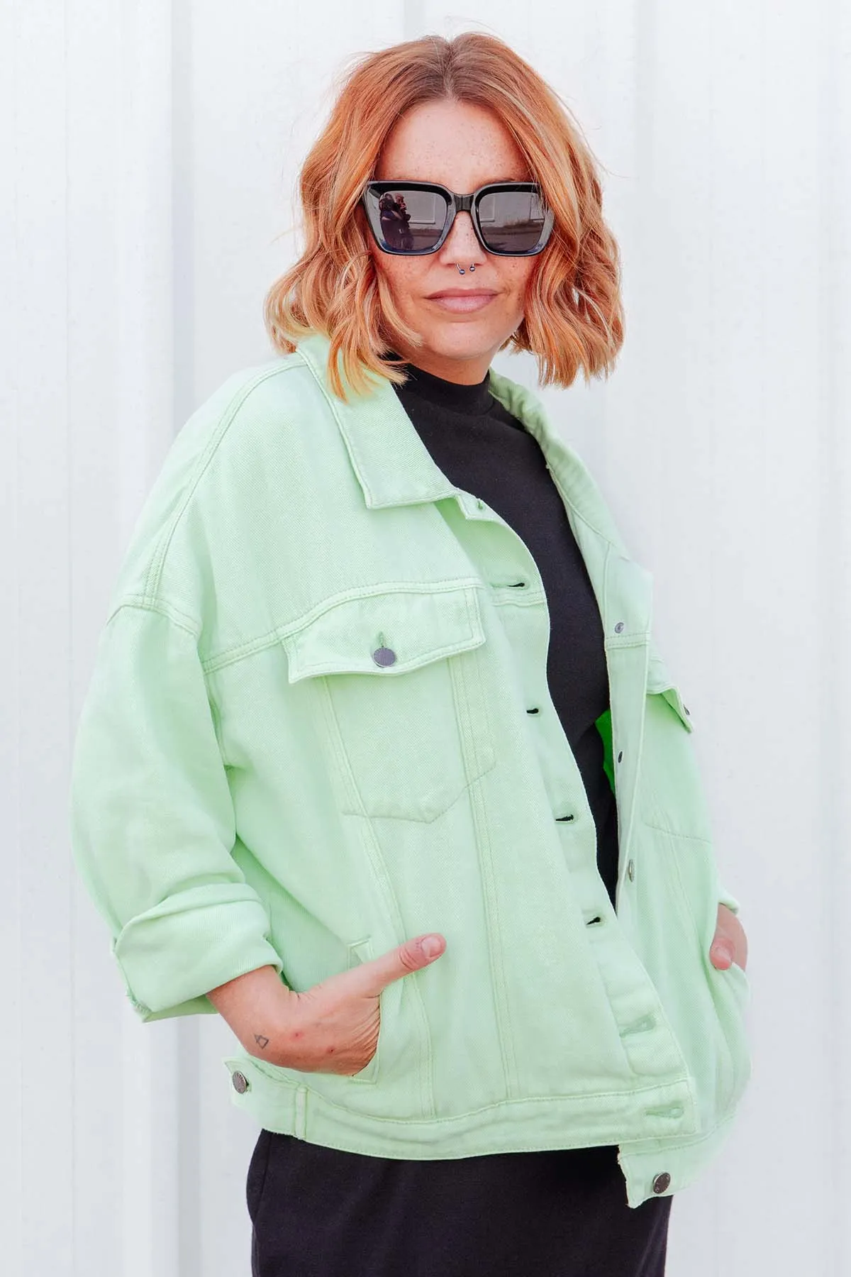 Street Denim Jacket - Mint