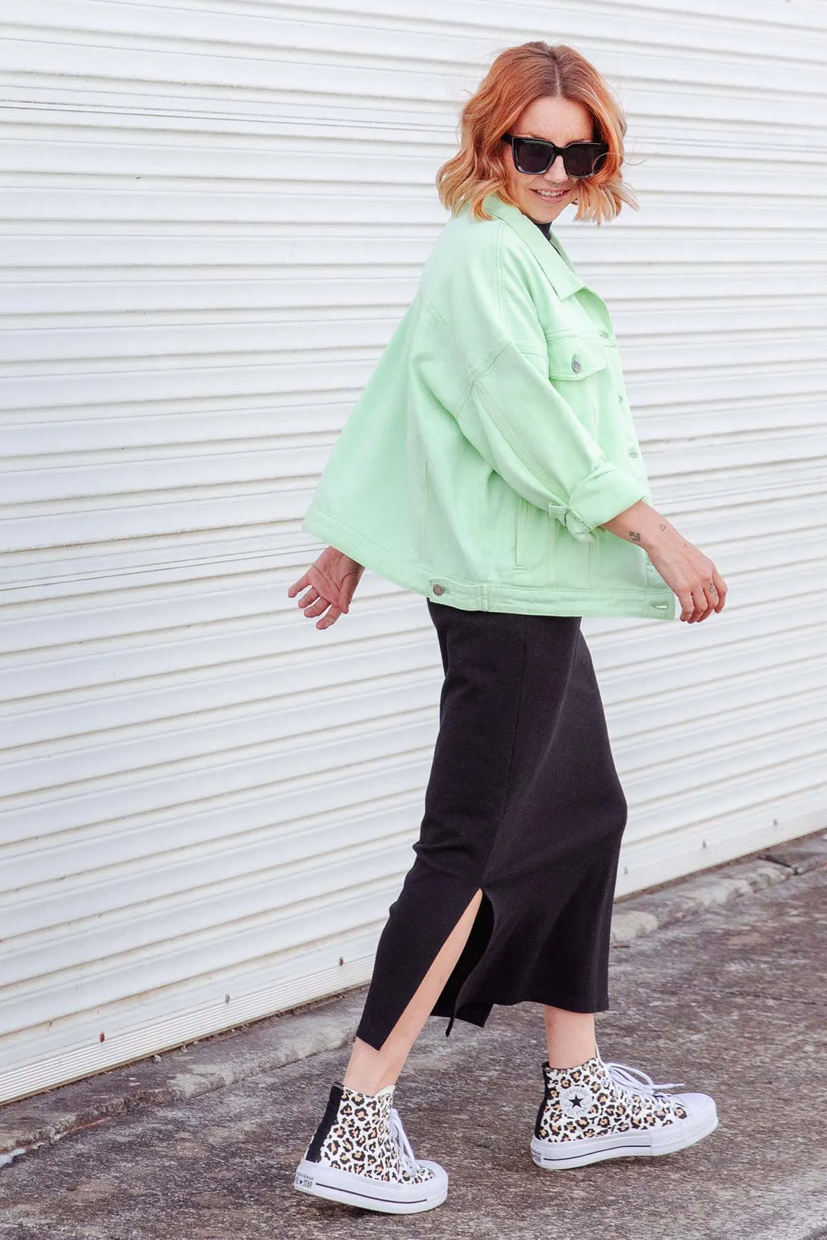 Street Denim Jacket - Mint