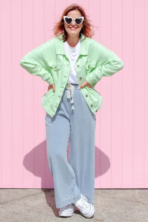Street Denim Jacket - Mint