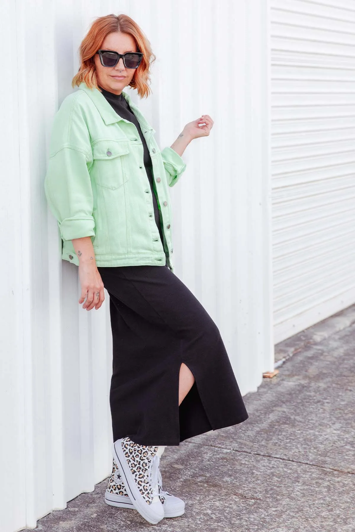 Street Denim Jacket - Mint