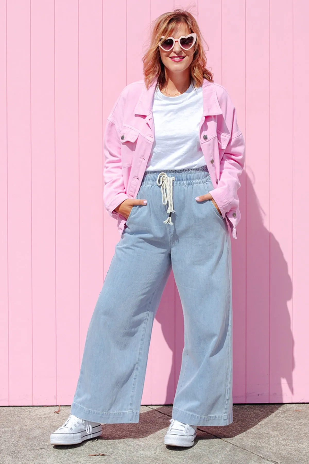 Street Denim Jacket - Pink