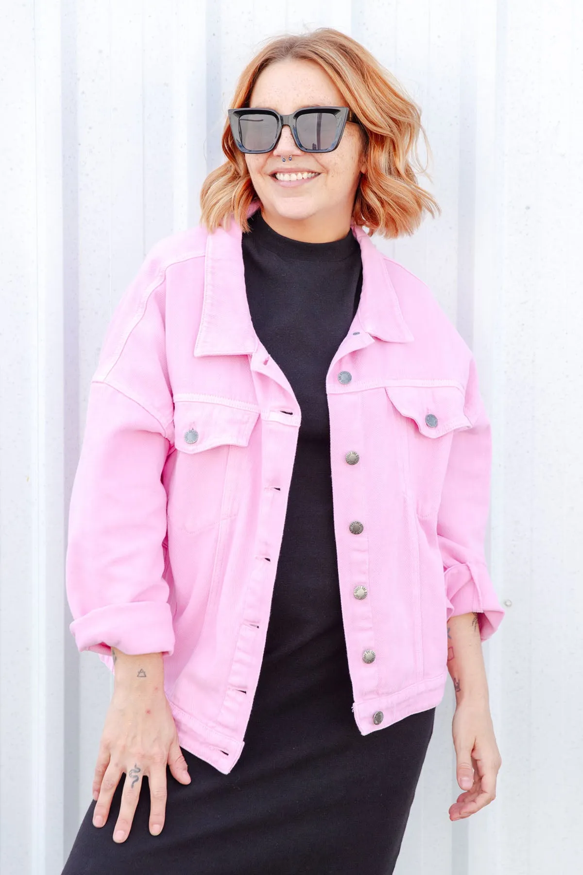 Street Denim Jacket - Pink