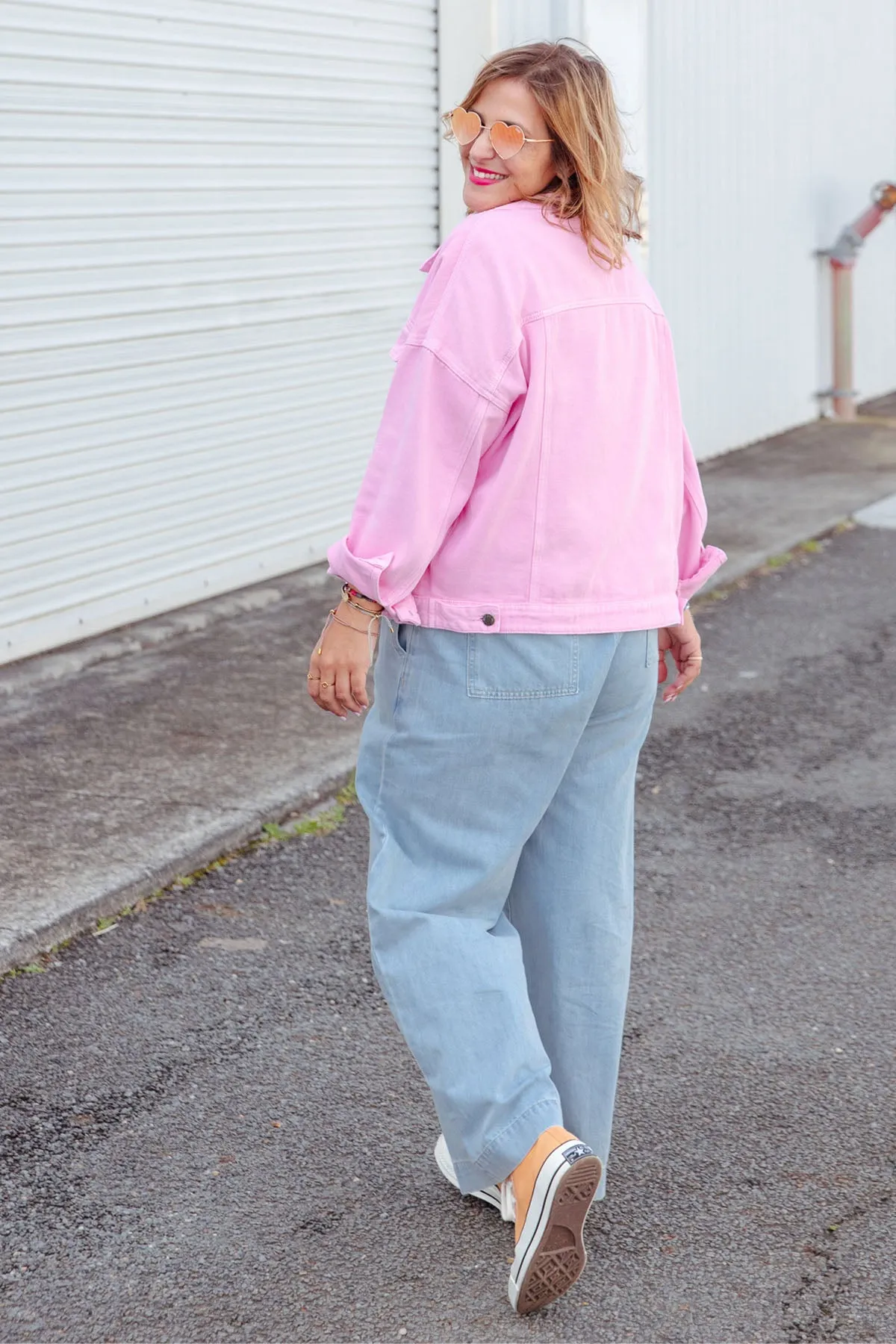 Street Denim Jacket - Pink