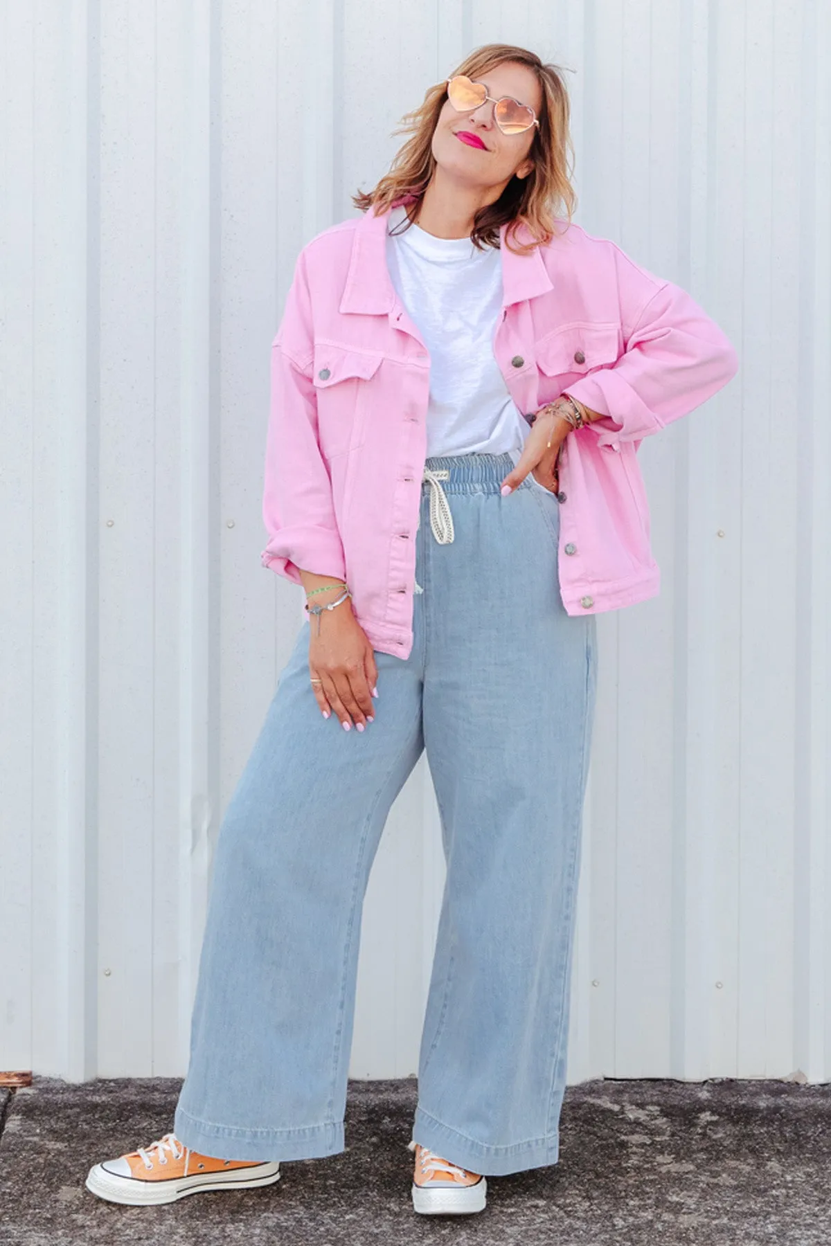 Street Denim Jacket - Pink