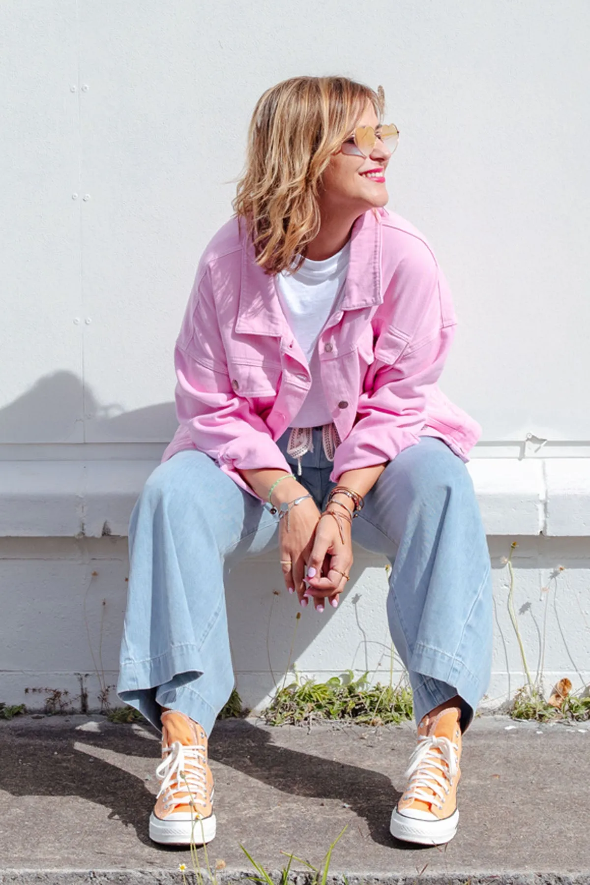 Street Denim Jacket - Pink