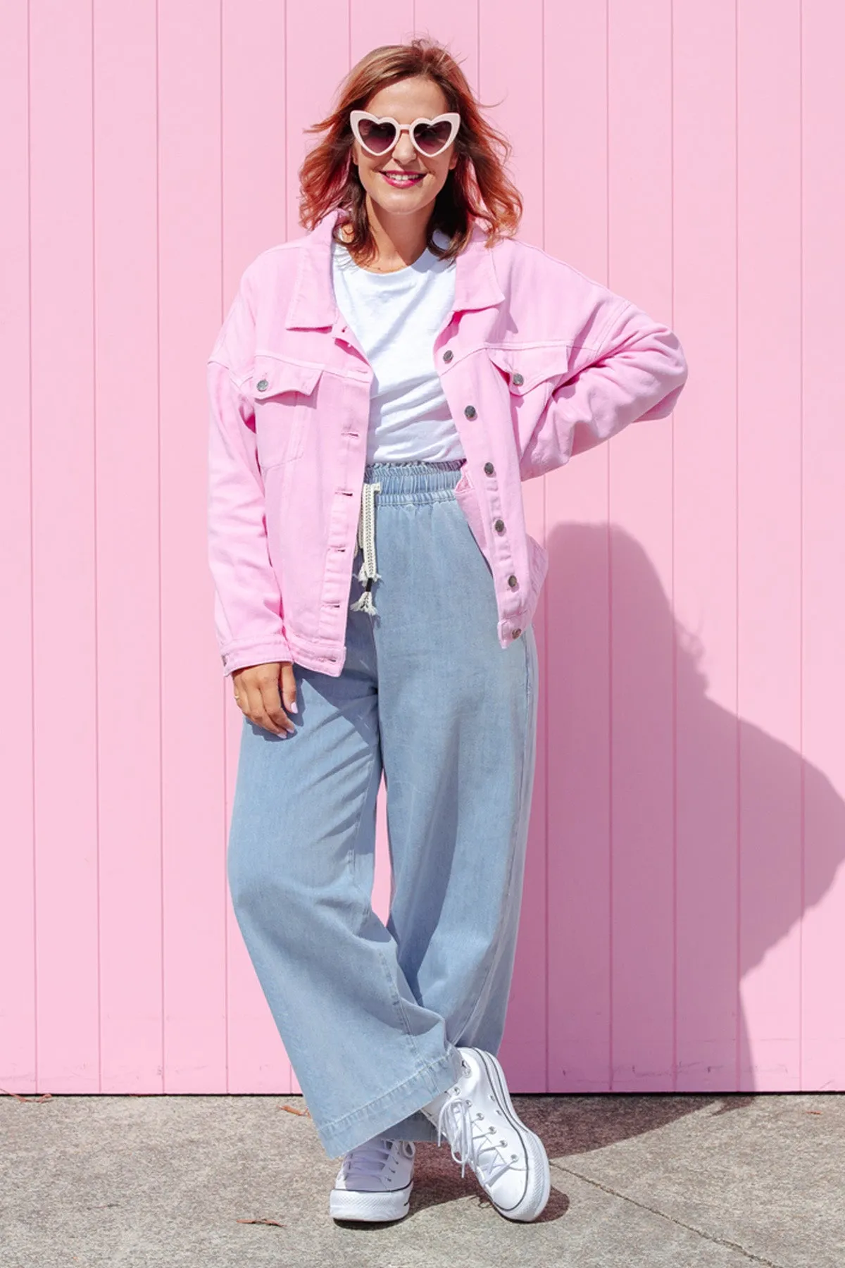 Street Denim Jacket - Pink