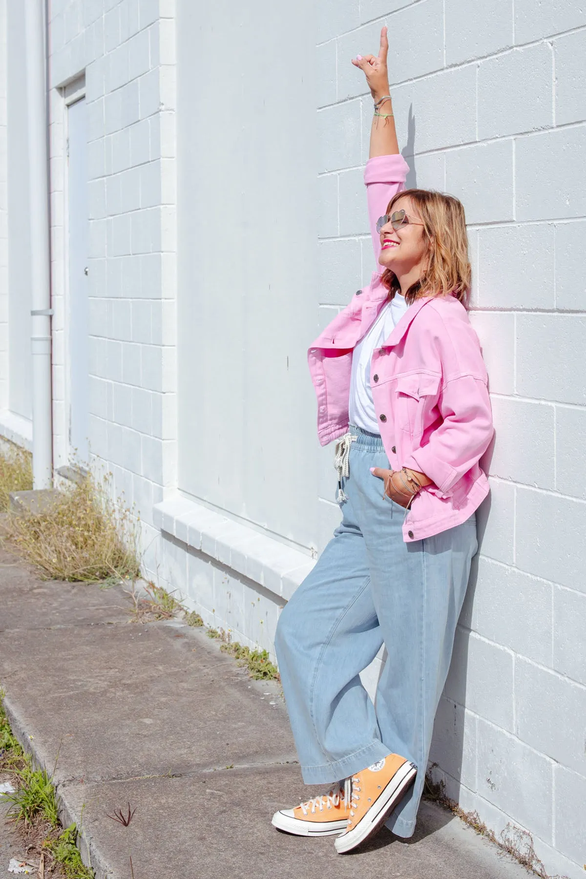 Street Denim Jacket - Pink