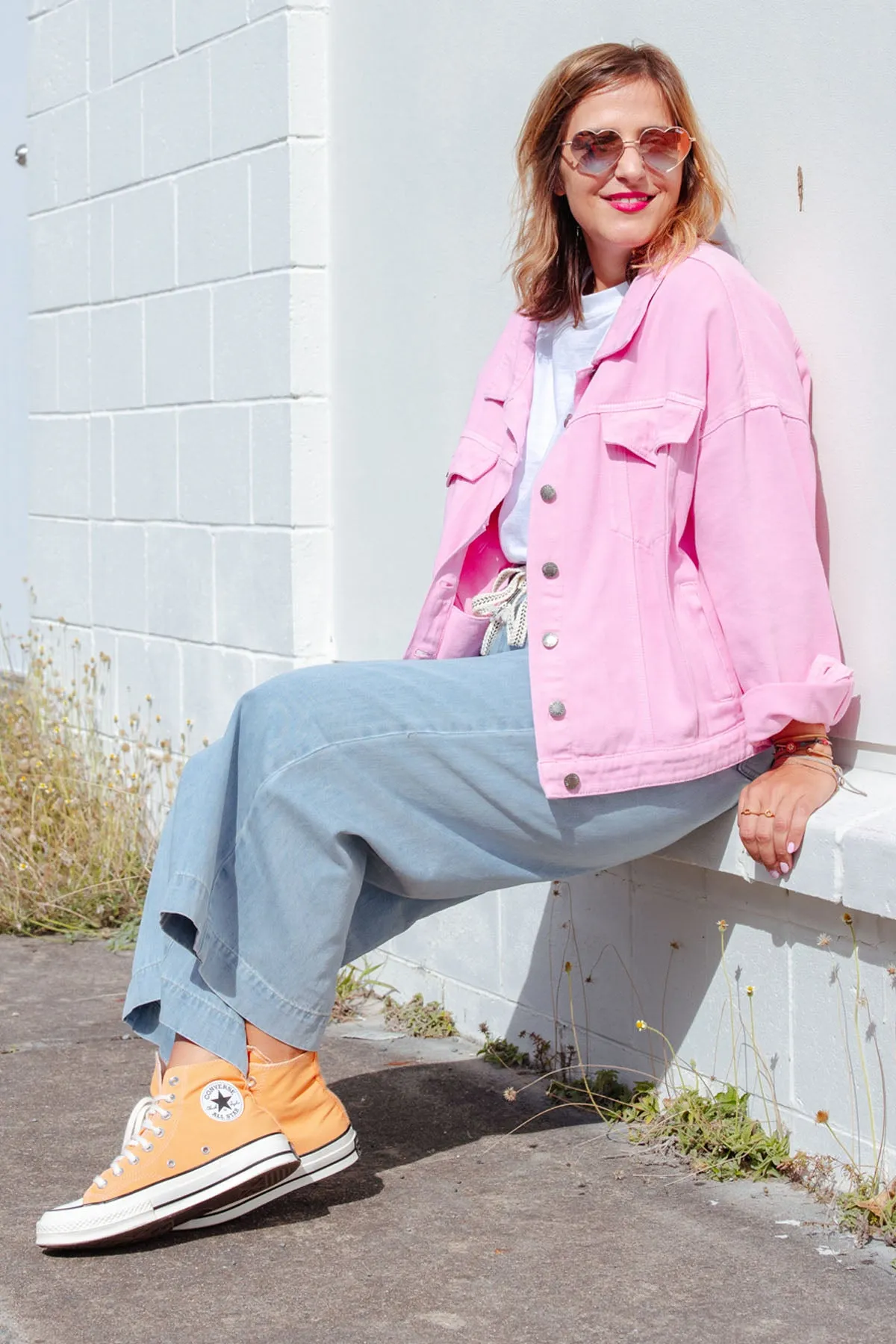 Street Denim Jacket - Pink