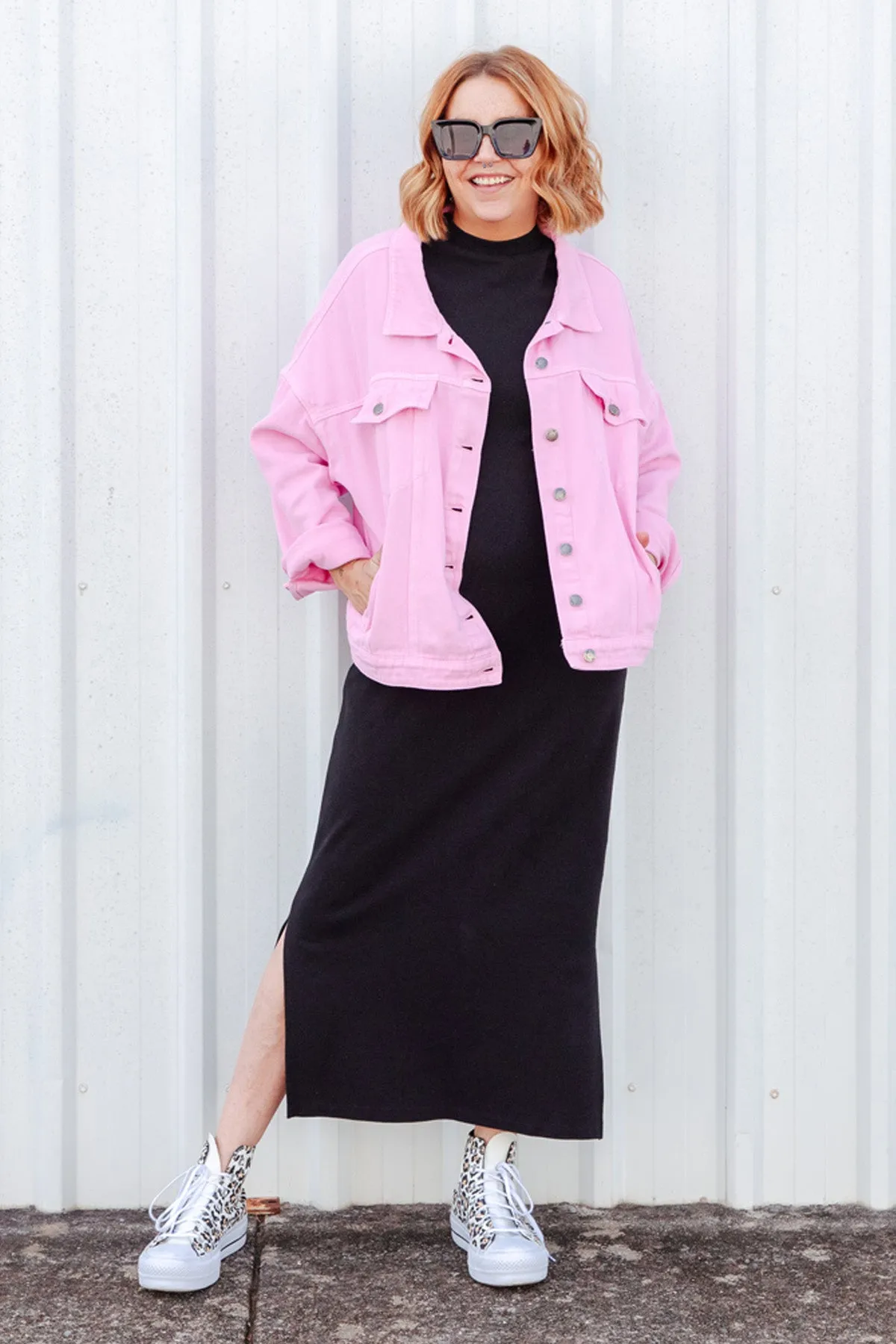 Street Denim Jacket - Pink