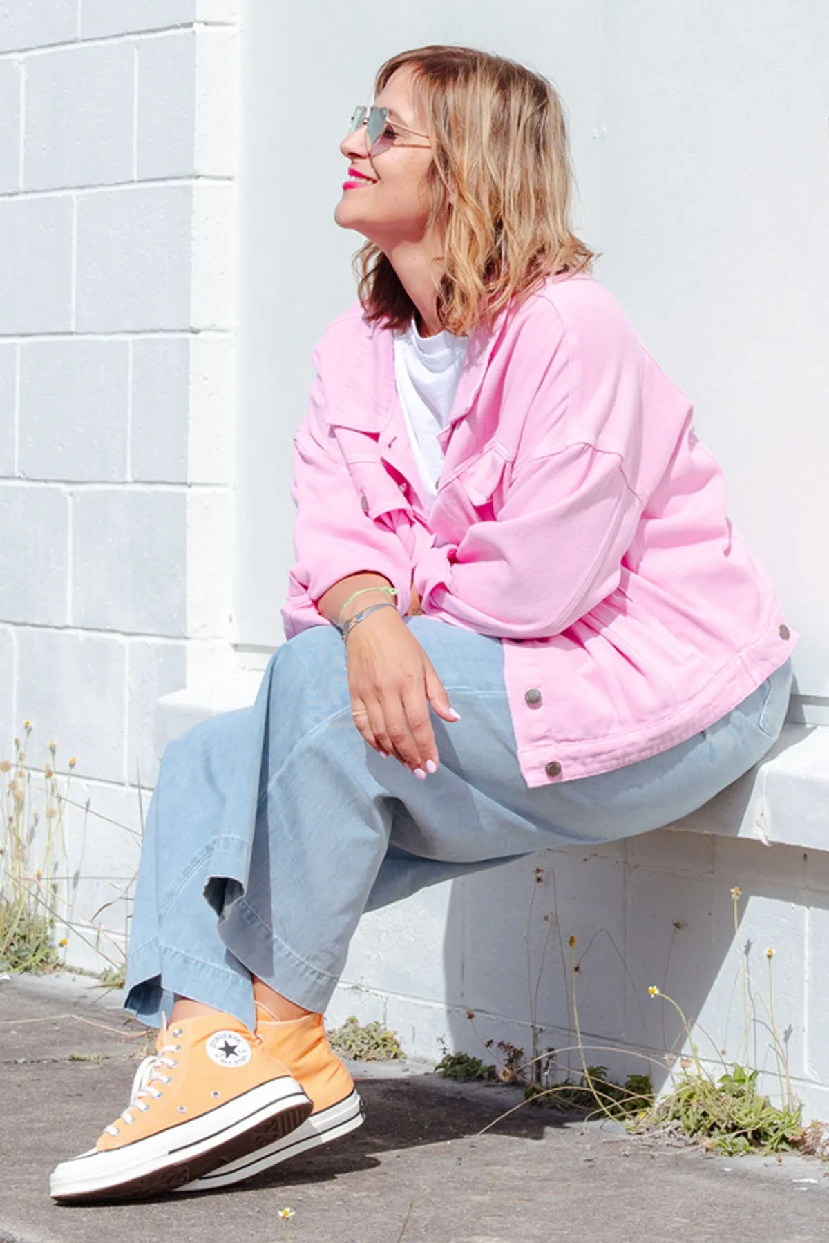 Street Denim Jacket - Pink